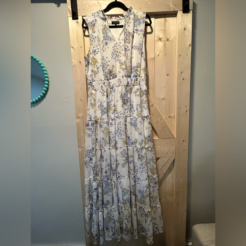 1. State White and Blue Floral Dress - Picture 3 of 6